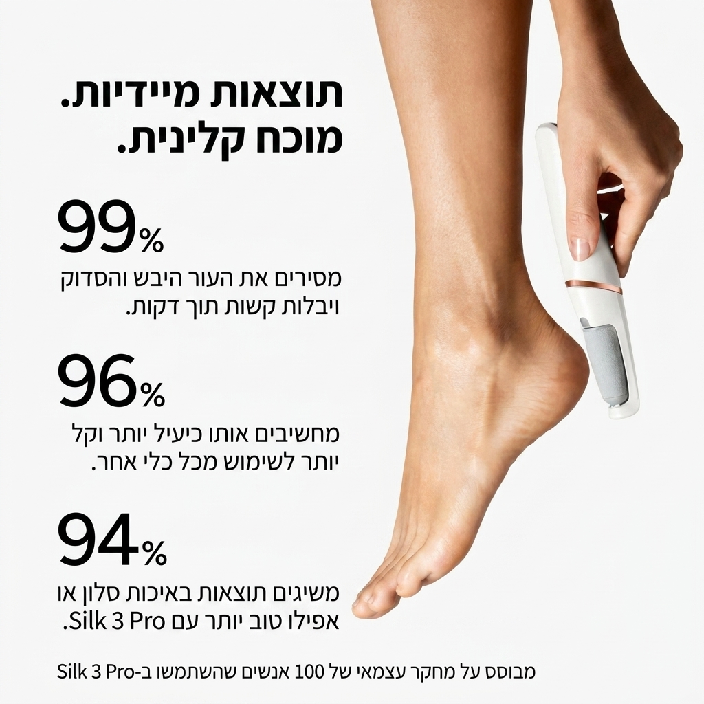 מסיר עור קשה חשמלי Silk 3 Pro לרגליים